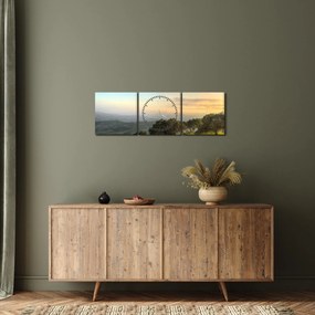 Obraz - Widok ze wzgórza (z zegarem) (90x30 cm)