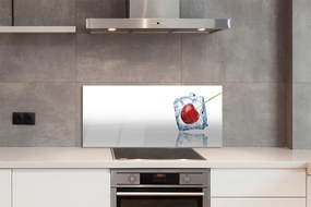 Szkło do Kuchni na Ścianę Kostka Lodu z Wiśnią