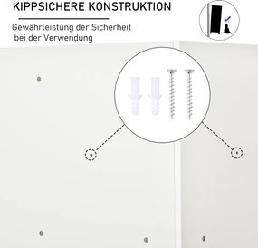 HOMCOM Regał do przechowywania dla dzieci z 3 szufladami z włókniny, MDF, zabezpieczenie przed przewróceniem, biały