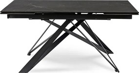 Stół Rozkładany Prostokątny MAXIME 160-240 cm Ceramiczny Czarny Marmur do Jadalni Loft