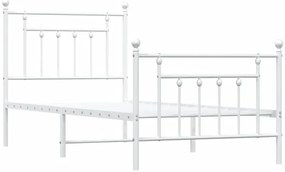 Białe metalowe łóżko pojedyncze 100x200 cm L7-P41