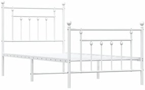 Białe metalowe łóżko pojedyncze 100x200 cm - Ringo