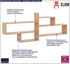 Minimalistyczna półka wisząca w kolorze buk - Orsa