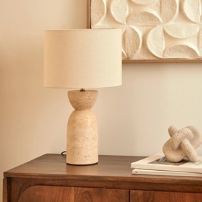 Lampa stołowa z trawertynową podstawą ERIN, Ø 28 x 47,5 cm