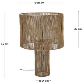 Lampa stołowa w naturalnym kolorze z kloszem z juty (wysokość 54 cm) Pontos – Kave Home