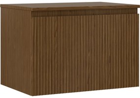 Mexen Rivel szafka łazienkowa podumywalkowa 70 cm z blatem, 1 szuflada, ryflowana , orzech - 91A20-07047-1-BFC86