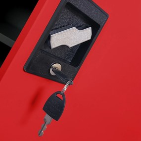 Szafka biurowa na dokumenty Beata 90x40x93 cm antracyt/czerwony