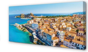 Obraz drukowany na płótnie Nadmorskie Miasteczko w Grecji