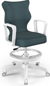 Krzesło obrotowe dla nastolatka Norm White rozmiar 5 (146-176,5 cm) z podnóżkiem