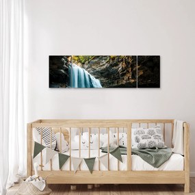 Obraz leśnego wodospadu (170x50 cm)