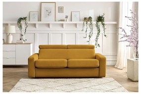 Musztardowa rozkładana sofa 215 cm Monaco – Bobochic Paris