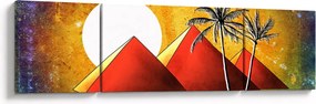 Obraz malowanych egipskich piramid (170x50 cm)