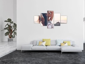 Obraz kobiety na plaży (125x70 cm)