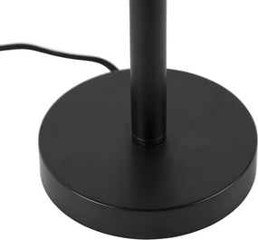 Klasyczna lampa stołowa czarna z czarnym kloszem 32 cm - Simplo
