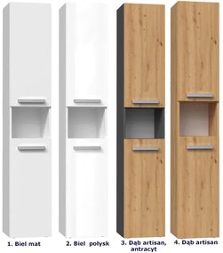 Industrialny słupek łazienkowy dąb artisan antracyt - zestaw 3X