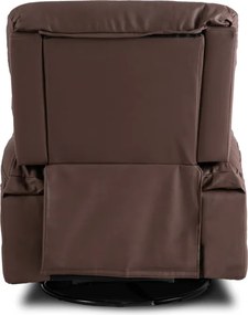 Fotel Masujący BRUCE Rozkładany Brązowy Ekoskóra Nowoczesny