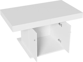 Rozkładany stół jadalny - z miejscem do przechowywania pod spodem - styl nowoczesny - Biały