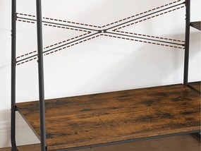 Wieszak na ubrania z półkami TAYLOR 160x120 cm, rustykalny brązowy