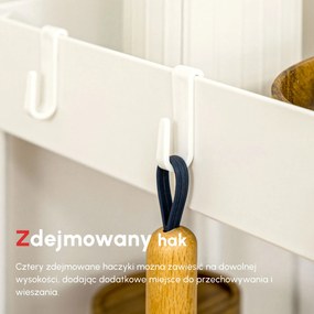 HOMCOM Wózek Kuchenny Niszowy z 4 Półkami 4 Hakami 4 Kółkami Biały 40x19x90cm | Aosom PL