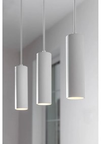 Biała lampa wisząca z metalowym kloszem Tresos II – GTV