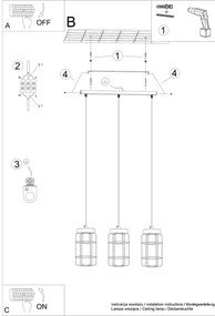 Lampa wisząca GOTTO 3L SOLLUX  LIGHTING