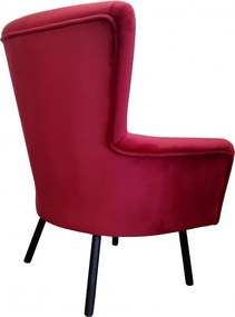 Fotel TULIP tkanina Welur noga metalowa Uszak luksusowy komfort salonu : Kolor nogi - Czarna, Kolor tkaniny - VELVET - MG31
