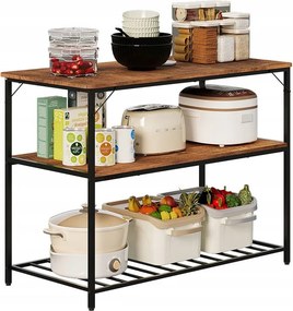 Szafka wyspa kuchenna półka - rustykalny brąz 120 cm