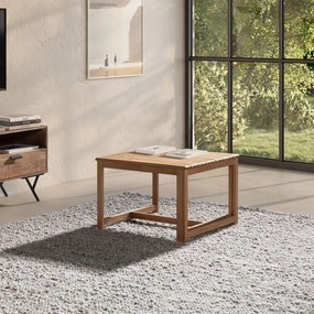 Stolik z litego drewna dębowego w naturalnym kolorze 60x70 cm Unai – MOME