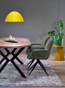 Stół do jadalni okrągły rozkładany płyta orzech/czarny 100-250/100/75 PERONI