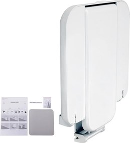 Siedzisko Prysznicowe SucceBuy ABS Składane Siedzisko Prysznicowe 39,8 cm x 42,4 cm Montowane na Ścianie 440 funtów