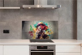 Panel szklany do Kuchni Artystyczny Klaun i Muzyka