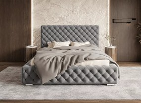 Łóżko tapicerowane Peoria z pojemnikiem stelażem pikowane nowoczesne 90-200x200 cm