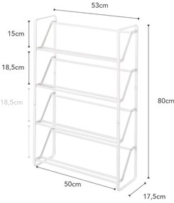 Biały metalowy regał na buty Frame – YAMAZAKI