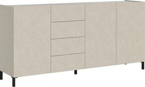 Komoda 3-drzwiowa z 4 szufladami Solaria 174x40x84 cm, biały połysk