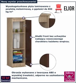 Szafka wisząca do salonu dąb sonoma + wenge T7-L34