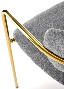 Popielate tapicerowane nowoczesne krzesło w stylu glamour - Ixis