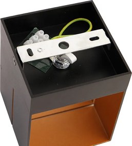 Zestaw 4 lamp ściennych czarnych ze złotem 9,7 cm - Transfer Groove