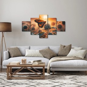 Obraz – Motyl w zachodzącym słońcu (125x70 cm)