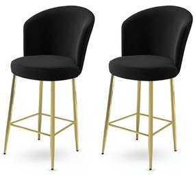 Zestaw krzeseł barowych Alte Black and Gold, 2szt., 2 szt.