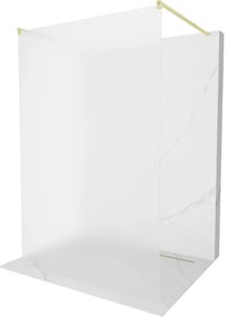 Mexen Kioto ścianka prysznicowa wolnostojąca 100 x 200 cm, szron 8 mm, złota szczotkowana - 800-100-002-55-30