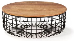 Okrągły stolik z blatem z drewna akacjowego w naturalnym kolorze ø 102 cm Suvan – MOME