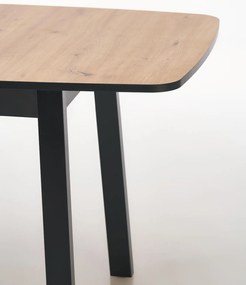 Stół do jadalni rozkładany MDF dąb artisan/czarny 130-170x80x72 cm BARRIL