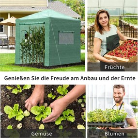 Szklarnia cieplarnia skrzynia inspektowa z rozwijanymi drzwiami i okienkami PE stal Outsunny | Aosom.pl