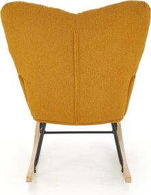 Pikowany fotel bujany na drewnianej płozie Vasco Halmar