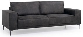 Antracytowa sofa z imitacji skóry 224 cm Copenhagen – Scandic