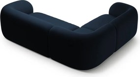 Niebieski aksamitny narożnik (lewostronny/w kształcie litery L) Kate – Micadoni