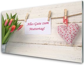 Panel Szklany Artystyczne Serce z Tulipanów