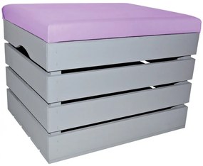 Pufa kufer skrzynia drewniana sosnowa siedzisko 50cm malowana szara