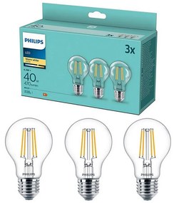 ZESTAW 3x LED Żarówka VINTAGE Philips E27/4,3W/230V 2700K