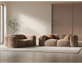 Brązowa aksamitna sofa 180 cm Loretto – Cosmopolitan Design